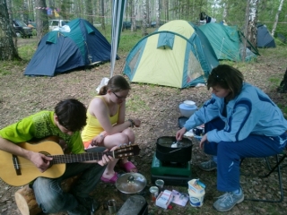 В лагере